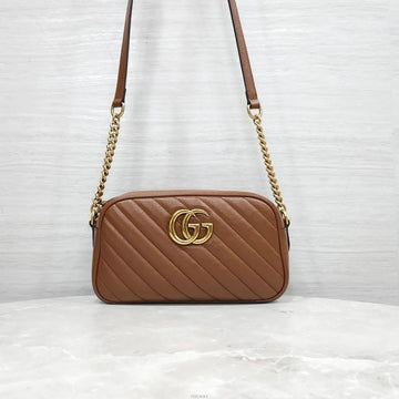 Gucci Marmont Matelassé Small Camera Crossbody Bag Brown 447632 157846240