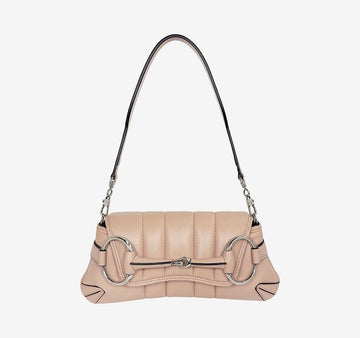 GUCCI ホースビット チェーンショルダーバッグ スモール ローズ ベージュレザー 764339 157389158 [P]