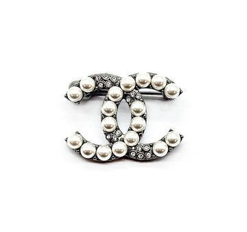 CHANEL CC Logo Perle Kristall Brosche B1021K214 151517329 [P]