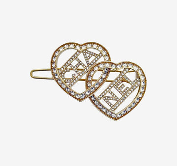 CHANEL Metal Rhinestone Hairpin Heart Gold 9753O03Q 157847432