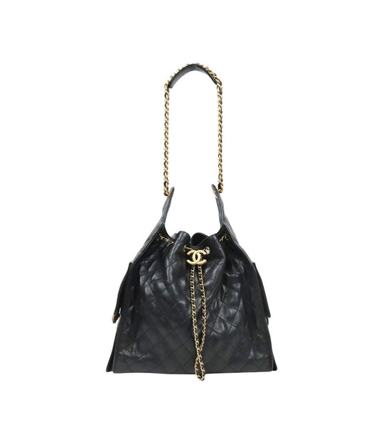 CHANEL Medium schwarze Caviarleder 25 Schultertasche 63667 157872188