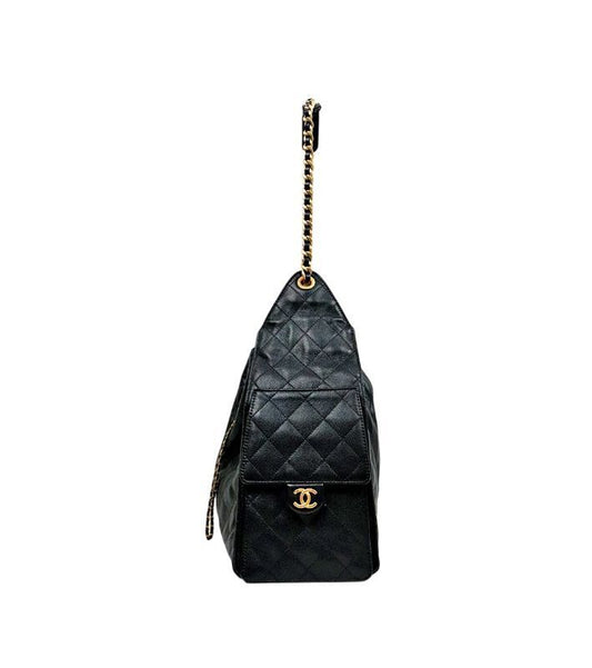 CHANEL Medium schwarze Caviarleder 25 Schultertasche 63667 157872188