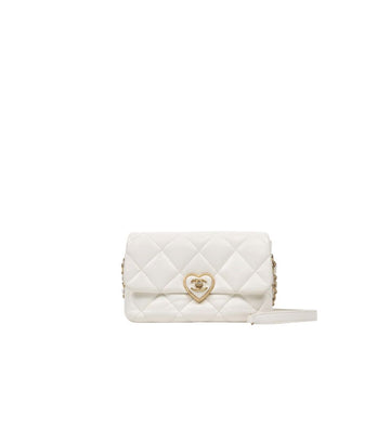 CHANEL ホワイトハートターンロックショルダーバッグ 63758 157872195