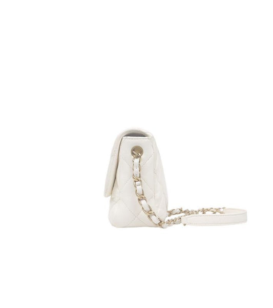 CHANEL Weiße Herz Turnlock Schultertasche 63758 157872195