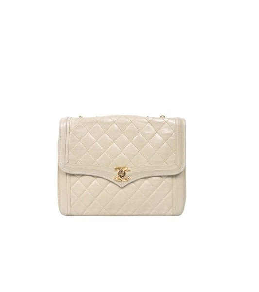CHANEL Beige Lammleder Ketten Schultertasche 63894 157872201