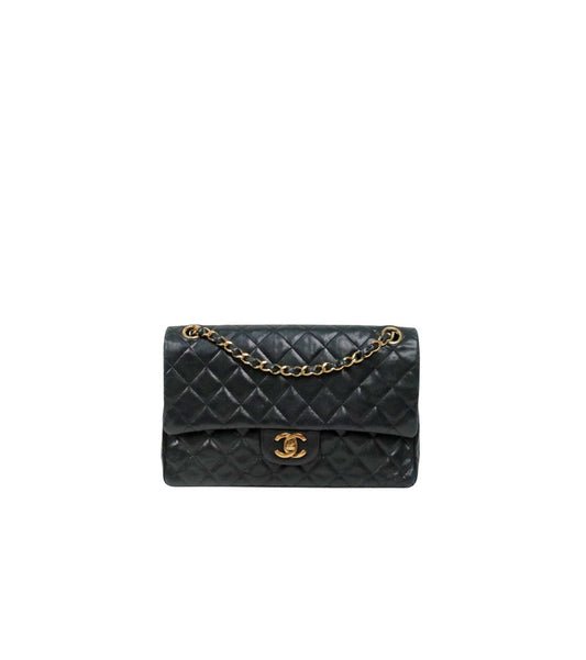 CHANEL Medium Schwarz Lammleder Klassische Schultertasche 63893 157872203