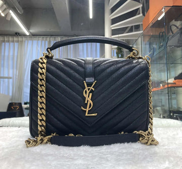 Saint Laurent Classic College Monogram Chain Bag Black with Gold Hardware 600279 157873979