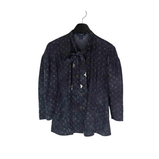 LOUIS VUITTON モノグラムフラワーデザインシルクシャツ14618 157876131
