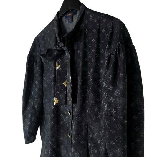 LOUIS VUITTON モノグラムフラワーデザインシルクシャツ14618 157876131