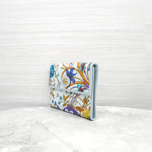 Gucci Flora Limited Edition Pouch Wallet Blue 577350 157889165