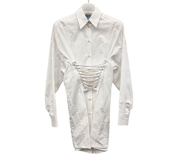 Prada Poplin Triangle Logo Mini Dress White PRB021023 151515976 [P]