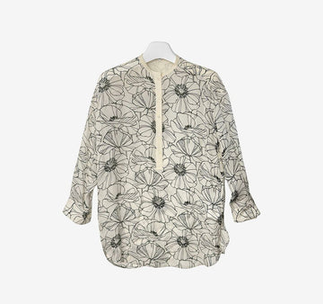 LORO PIANA フローラル シルク ポップオーバー シャツ T8TMPDTN 157432029 [P]