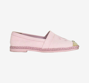 CHANEL Capto Espadrille Shoes 38 Light Pink 3HR04ZPW 157432128 [P]