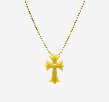 Chrome Hearts Unused Silikrom CH Cross Pendant Necklace Yellow S16PNRD9 157432314 [P]