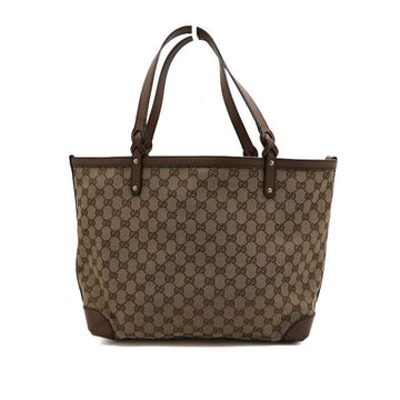 GUCCI GGキャンバスブラウンレザートリミングショッパーショルダーバッグ aa65305 157899854 [P]