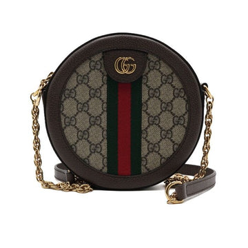 Gucci Ophidia Mini GG Round Shoulder Bag with Gold Chain AA65347 157899856 [P]