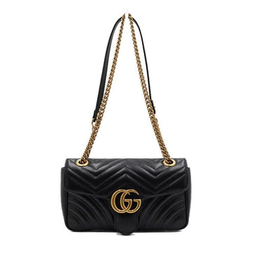 Gucci Black Matelassé Chevron Gold Chain Shoulder Bag aa65439 157899874 [P]