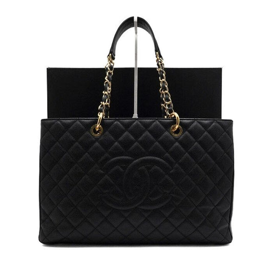 CHANEL Große Schultertasche aus schwarzem Kaviar mit goldener Kette A66865 157899940 [P]