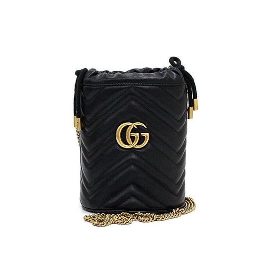 GUCCI Chevron Mini Bucket Bag mit goldener Kette Schultertasche und Crossbody Bag aa65418 157899946 [P]