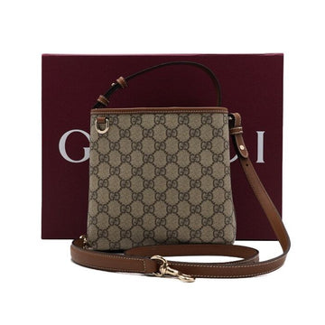 GUCCI Braune Leder GG Emblem Kleine Bucket Tote Bag und Crossbody Bag 815118 157899948 [P]