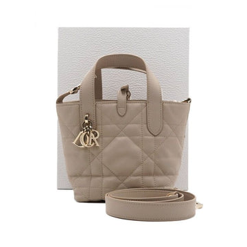 DIOR パウダー ベージュ マクロ カナジュ Toujours トートバッグ兼ショルダーバッグ aa65324 157899962 [P]