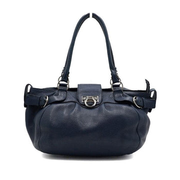 SALVATORE FERRAGAMO Blaues Leder Schultertasche mit Gancini-Riegel A050 21 157899967 [P]