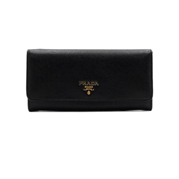 PRADA Damen-Langbörse mit Schnappverschluss aus schwarzem Saffiano-Leder 1M1132 157913557 [P]