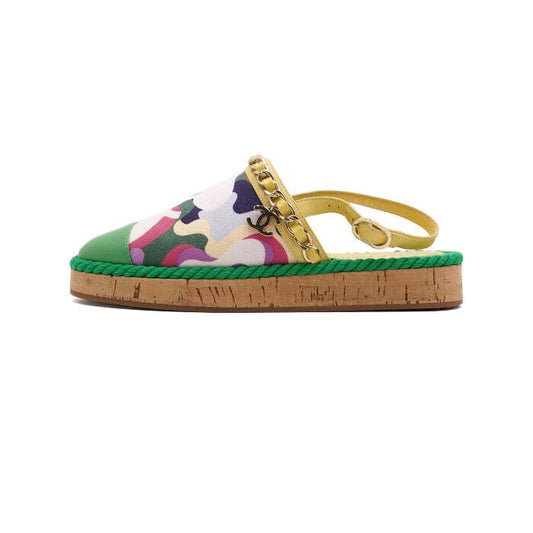 CHANEL Multicolor Plateauschuhe mit CC-Logo und Kette für Damen G37150 157914531 [P]