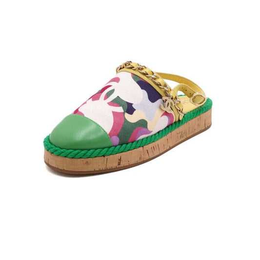 CHANEL Multicolor Plateauschuhe mit CC-Logo und Kette für Damen G37150 157914531 [P]