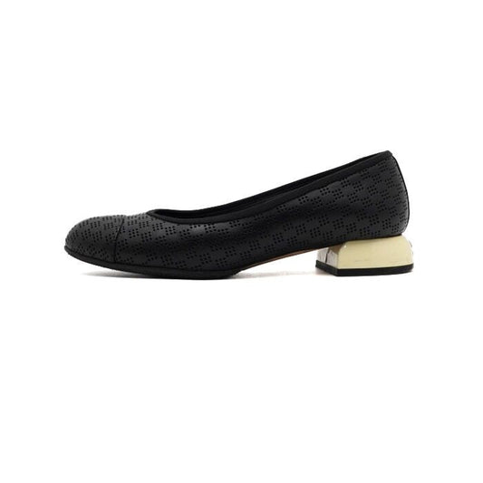 CHANEL G30035 Schwarze perforierte Leder Tasche Damen Ballerinas aa65350 157914565 [P]