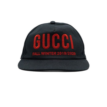 Gucci Black Cotton Embroidered Logo Men's Baseball Cap 596211 157930004 [P]
