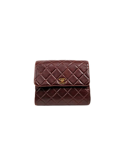 CHANEL ブラウン キルティング フラップ ショルダーバッグ 59418 157933899 [P]