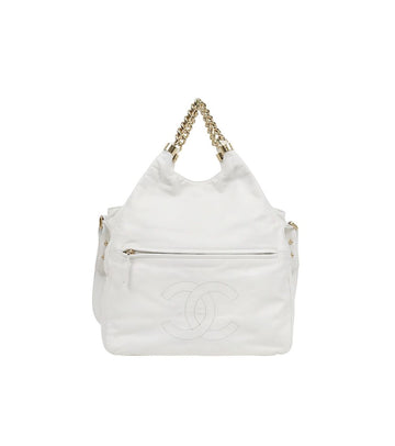 CHANEL Weiße Rodeo Drive Hobo 2WAY Tasche 61685 157936244 [P]