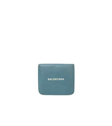 BALENCIAGA ブルーレザー二つ折り財布 59810 157936345 [P]