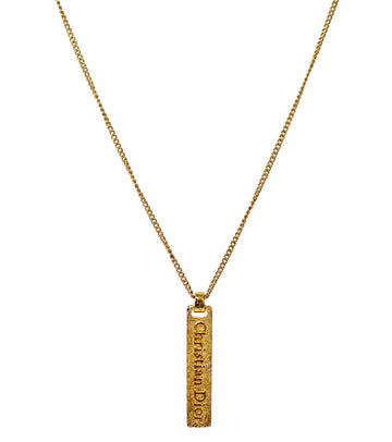 DIOR Cubic Christian Plakette Gold Halskette 63336 157937590 [P]