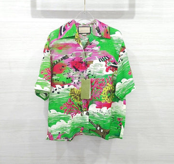 Gucci Ocean Print Hawaiian Bowling Short Sleeve Shirt 703607 157242263 [P]