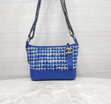 CHANEL Tweed Gabriel Hobo Bag Small Blue 27 Series 157247243 [P]