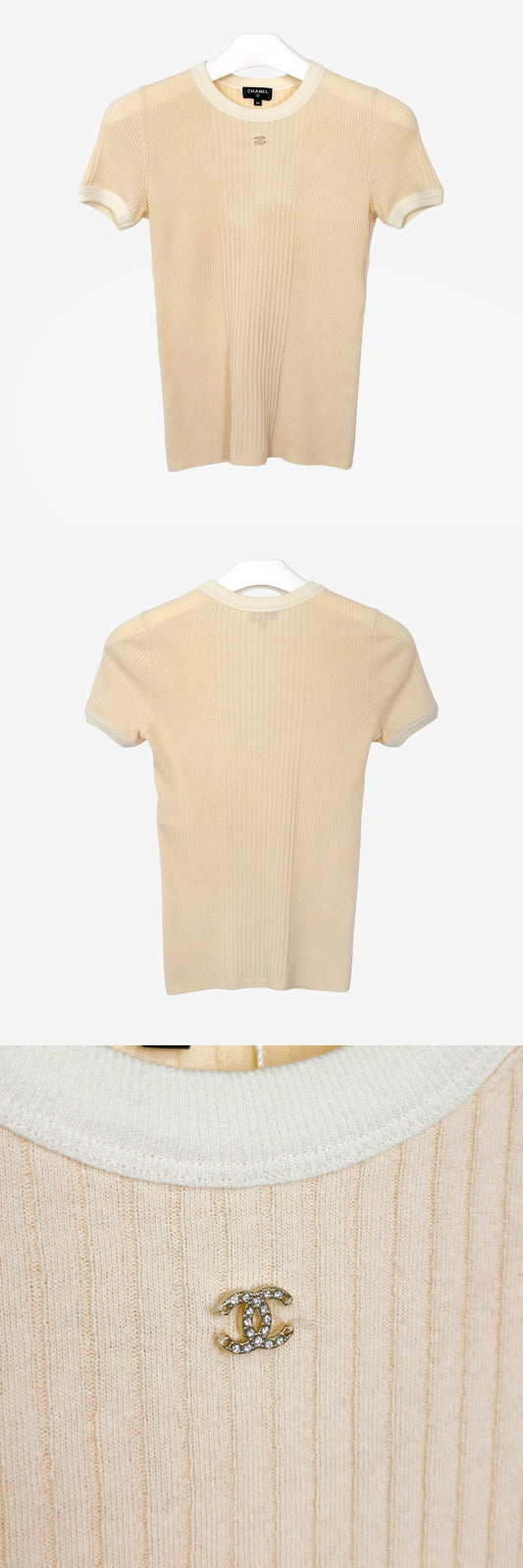 CHANEL ニットTシャツ 34 P78617K 157950064 [P]