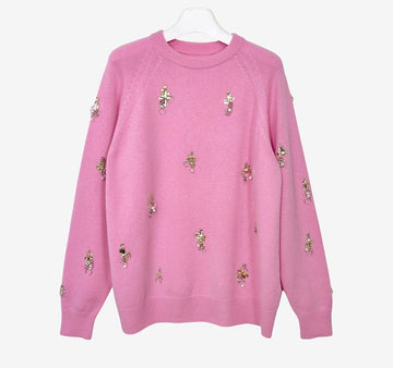GIVENCHY クリスタルドロップカシミヤスウェーターピンクLYQGMZ86 157952247 [P]