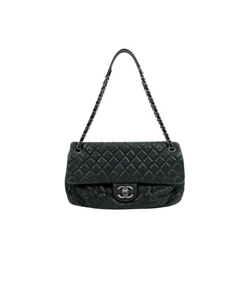 CHANEL ダークグリーン クレイジー キルティング CCフラップ チェーンショルダーバッグ 62075 157977198 [P]