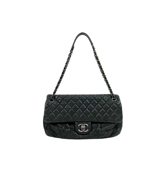 CHANEL ダークグリーン クレイジー キルティング CCフラップ チェーンショルダーバッグ 62075 157977198 [P]