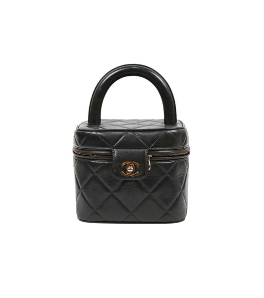 CHANEL ブラック キルティング バニティバッグ 61789 157978057 [P]
