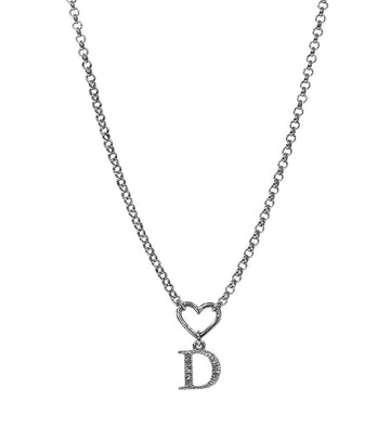Dior Heart Cubic D Silver Necklace 63850 157978798 [P]