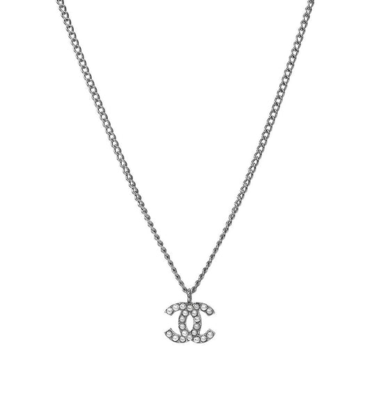 CHANEL パール CC シルバーネックレス 63267 157978803 [P]