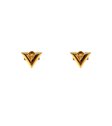 Louis Vuitton V Gold Earrings 62980 157981598 [P]
