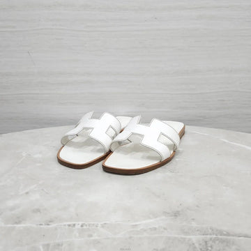 HERMES Weißer Oran Sandalen Slipper 157982577 [P]