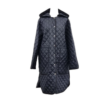 Moncler Navy Women's Quilted Hooded Long Down Jacket MOB072904 151516115 [P]