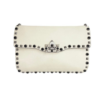 VALENTINO Rockstud Rolling Gitarrenriemen Crossbody Tasche Ivory 156221524 [P]