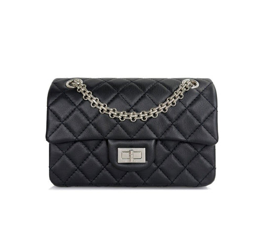 CHANEL Vintage 2.55 Mini Flap Bag mit Silberbeschlägen 156744979 [P]