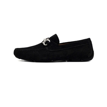SALVATORE FERRAGAMO Schwarze Wildleder GANCINI Logo Herren Driving Schuhe 020350 158005848 [P]